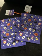 Disney x Daiso Halloween Mickey & Friends Drawstring Bag Pouch LOT OF 2  (7”x8”