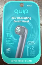 Quip 360 Oscillating Electric Soft Black 2 Toothbrush Compact Heads Refill