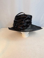 CC Black Wide Brim Formal Dress Church Hat Womens Elegant Occasion