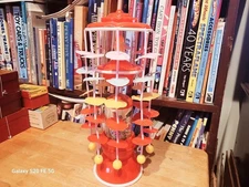 VERY NICE  CELLULOID PLASTIC WIND UP 14" CHICK & ANIMALS & BABIES WHIRLIGIG