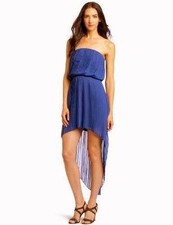 NWT BCBG GENERATION STRAPLESS PLEATED HIGH-LOW DRESS M