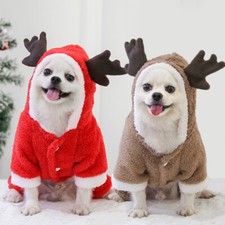 Christmas Warm Puppy Small Pet Dog Clothes Hoodie Coat Costume Winter Apparel