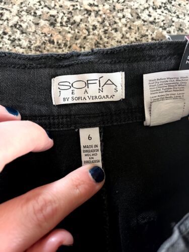 NWT SOFIA JEANS BY SOFIA VERGARA MARGOT WIDE LEG DENIM JEANS WOMENS SIZE 6 ANKLE - Picture 3 of 4