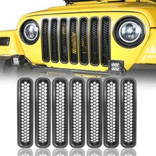 Mesh Grill Inserts Front Grille Guard Cover Clip-in Fit Jeep Wrangler 97-06 Tj Mesh Grill Inserts Front Grille Guard Cover Clip-in Fit Jeep Wrangler 97-06 Tj