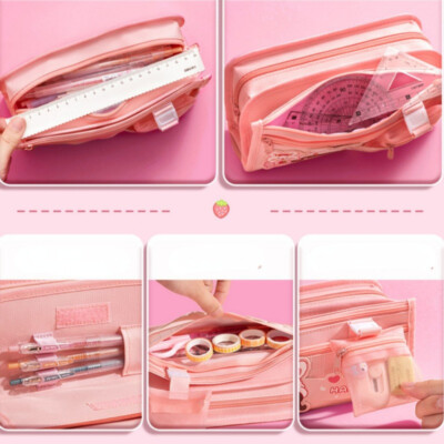 Cute Cat Mermaid Pencil Case For Girls - Large Capacity Zipper Pouch For School Supplies, 8x4.5x3 Inches - View #3