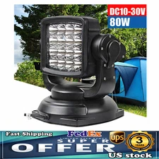360° Rotate Boat 10000LM Remote Control Spotlight Marine Searchlight Magnetic