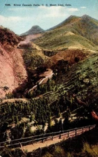 C C Short Line CO-Colorado Silver Cascade Falls c1912 Antique Vintage Postcard