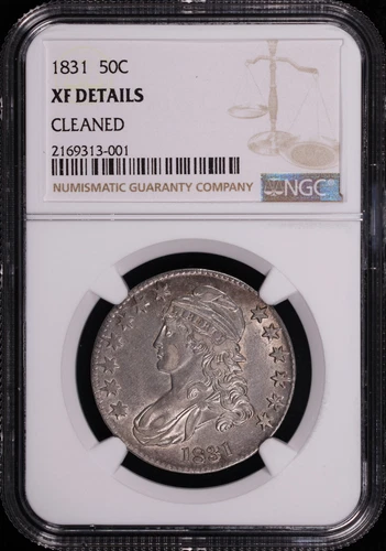 1831 Capped Bust Half Dollar NGC XF Details Cleaned