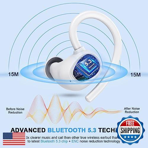 Wireless Earbud NEU Bluetooth 5.3 Kopfhörer Sport Ohrhörer 48H Spielzeit Ohr - Bild 2 von 5