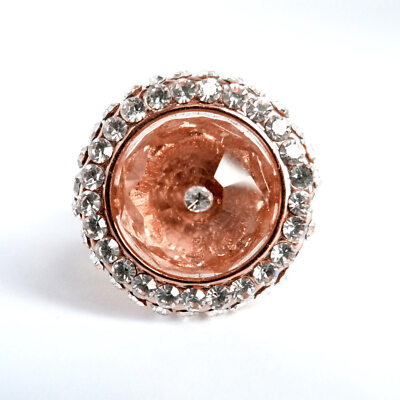Roségold vergoldet Ring Swarovski Kristall große Glasperle Gr. 54 bis 60