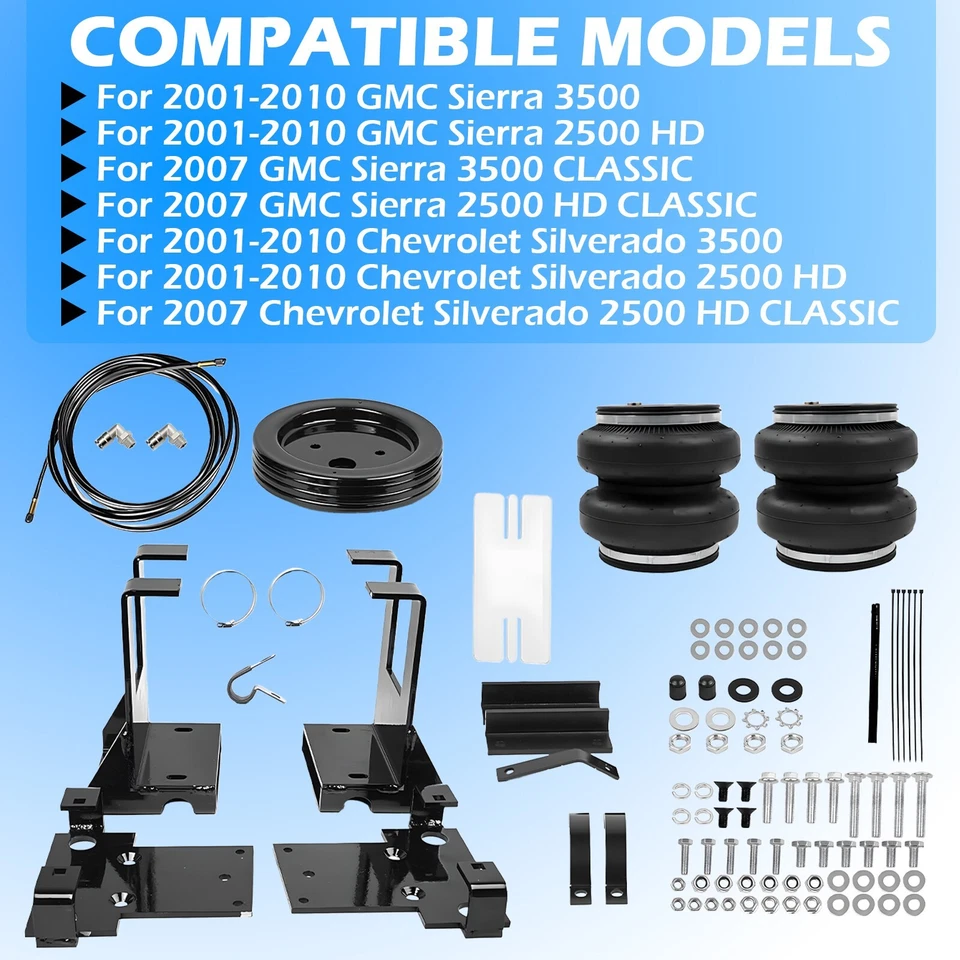 Kit de resorte de suspensión de bolsa de aire para Chevrolet Silverado GMC Sierra 2500 / 3500 HD Foto 2 de 4