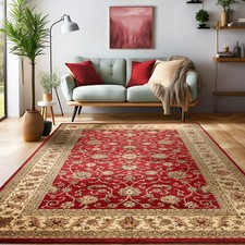 Orient Klassik Wohnzimmerteppich Teppich Edle Bordüre Traditionelle Rot Beige
