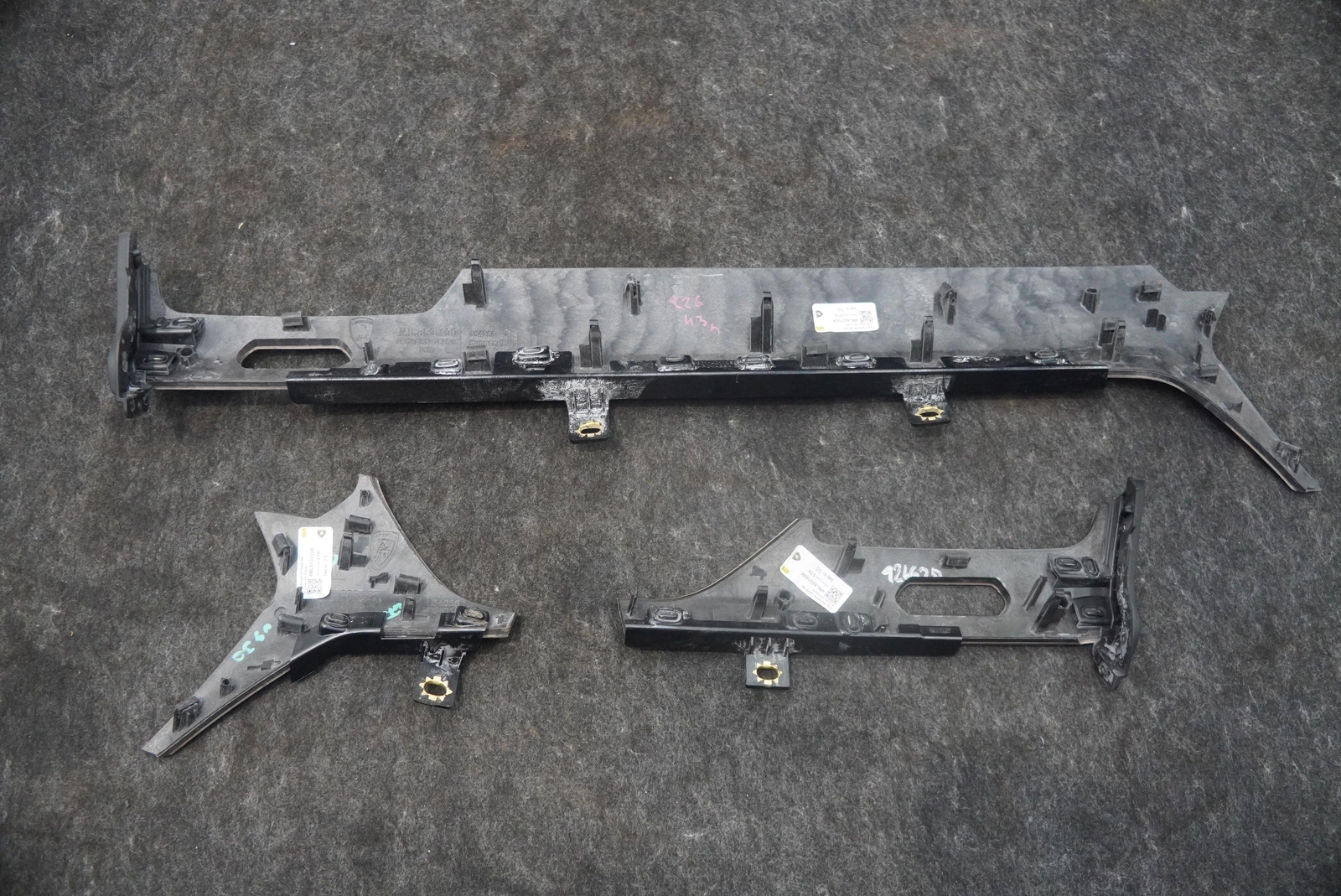 Set 3 Dash Trim Cover Panel Molding Argento 4ML853190 OEM Lamborghini Urus 2019