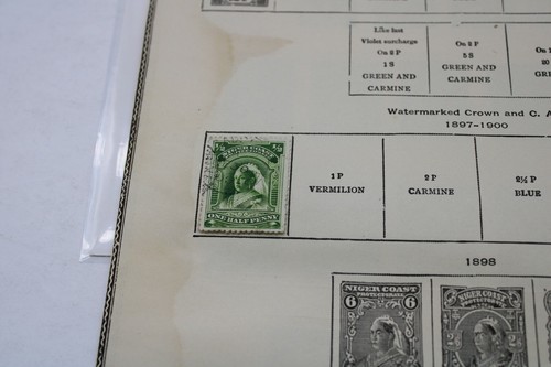 Vintage Stamp, Niger Coast Protectorate, 1800s, 1897-1900, One Half Penny - Picture 2 of 2