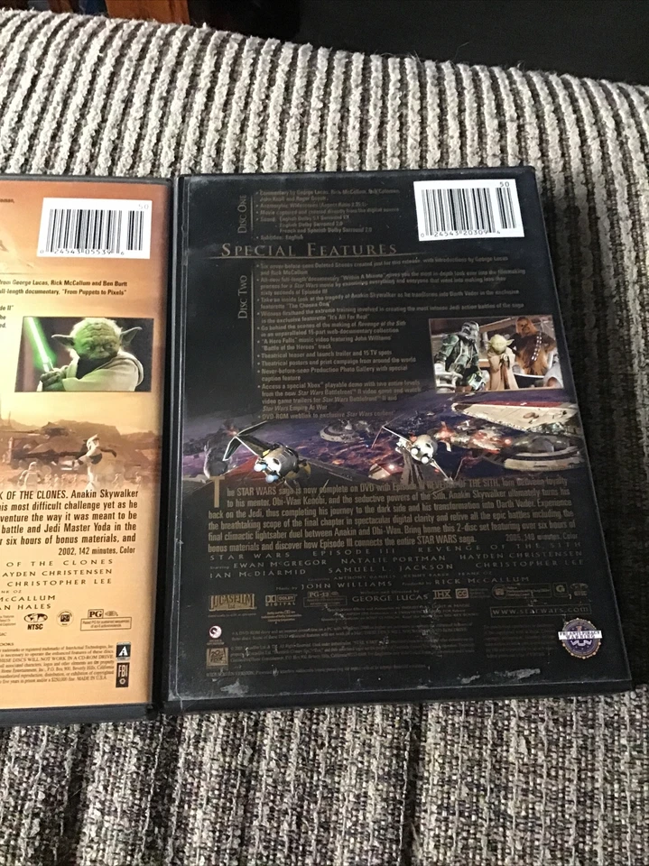 STAR WARS EPISODE 1,2,3; 3-DVD LOT 20th CENTURY PRINT EWAN MCGREGOR - image 4 of 4