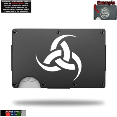 Triple Horn Of Odin - Custom Laser Engraved Wallet  - GREAT GIFT WALLET