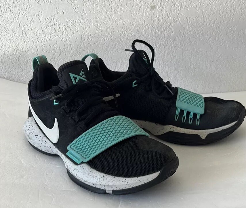 Nike PG 1 Paul George 878627-002 Men's Black Light Aqua Basketball