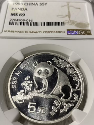 1993 China S5Y Panda MS69 NGC (No. 2704969)