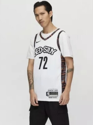 Nike Brooklyn Nets White Biggie City Jersey Swingman Men Size