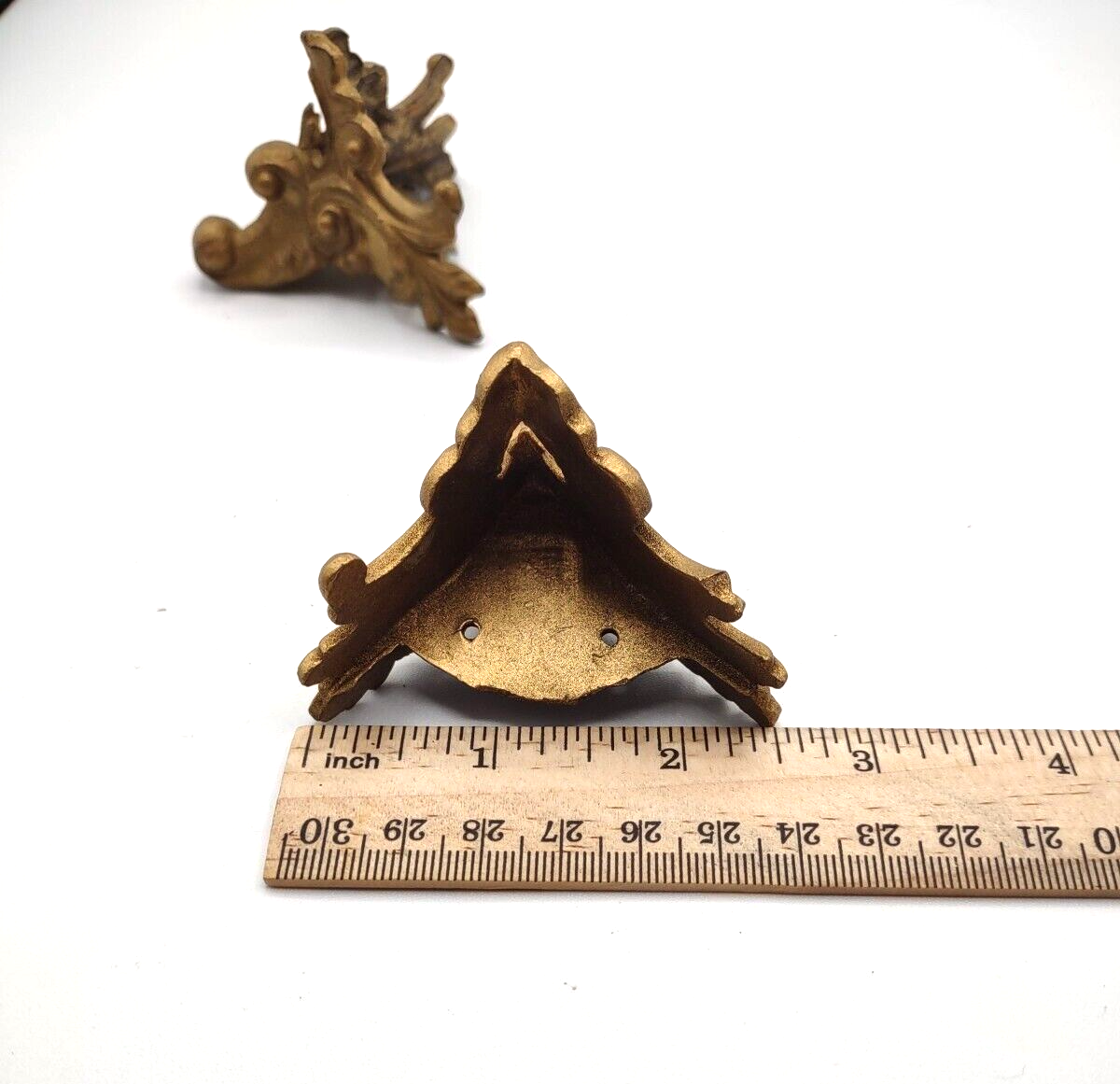 Antique Set of 2 Cast Gold Front Mantel Clock Feet Clockmaker Stock eBay