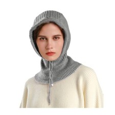 Warm Hooded Scarf Hat for Women Winter Hats Knitted Balaclava Knit Cap Beanie...