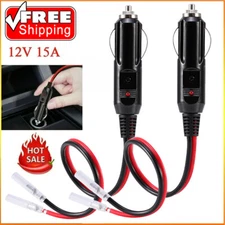 2 Pack 12V Fused LED Light Cigarette Lighter Male Plug Replacement with Leads US