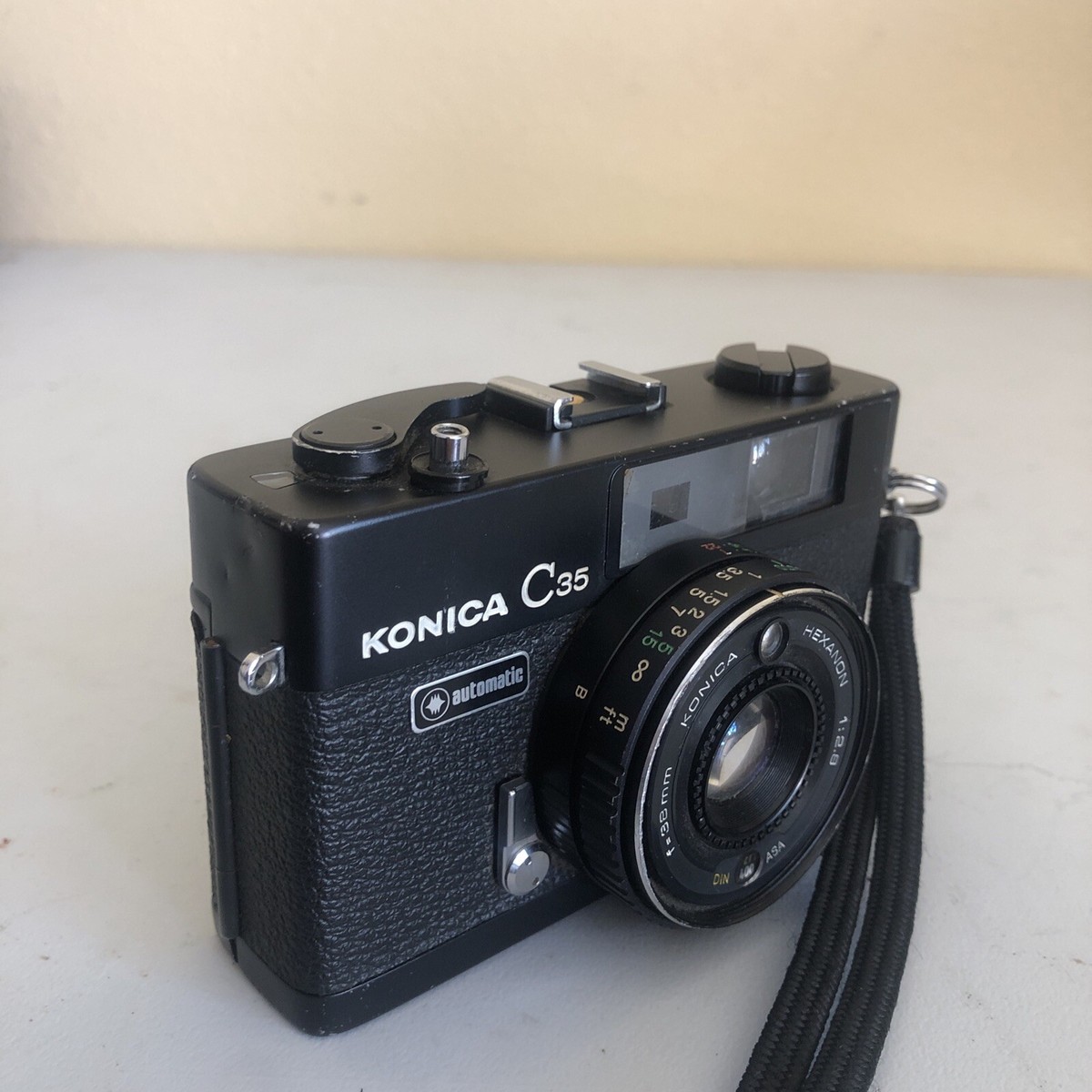 KONICA　C35 flash matic　38mm F2.8　NO335 Konica C35 Flash Matic Black 38mm f/2.8 Rangefinder 35mm