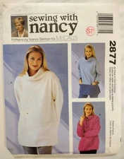McCalls Pattern 2877 Pullover Top Sewing With Nancy Petite Misses S M L XL Uncut