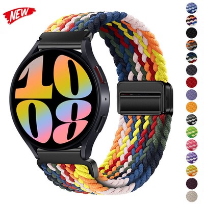 Nylon Magnet Armband Für Samsung Galaxy Watch 3/4/5/6/7/FE 40 44 42 43 46 47mm