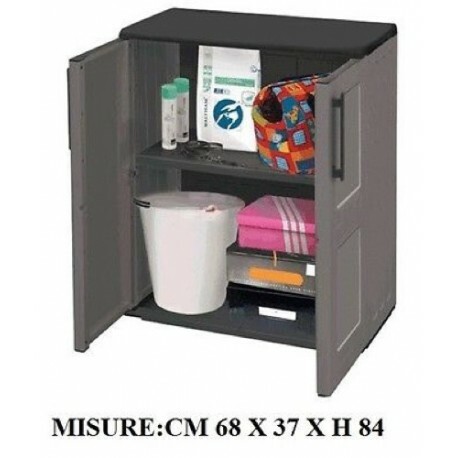 ARMADIO ARMADIETTO TUTTOPIANI CM 68X37X84H 2 ANTE PLASTICA RESINA POLIPROPILENE - Foto 1 di 1