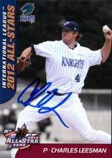 2012 Charlotte Knights CHARLIE LEESMAN Signed Card autograph AUTO WHITE SOX