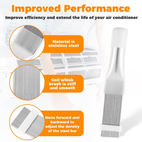 5Pcs Air Conditioner Fin Comb Stainless Steel AC Fin Cleaner Repair Tool- - Picture 7 of 11