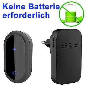 Batterielose Funkklingel wasserdicht Türklingel Funk Set Haustürklingel 300M - Bild 25 von 59