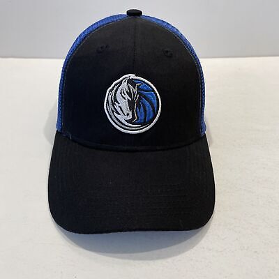 Dallas Mavericks NBA Sprite Logo Trucker SnapBack Hat Cap Black Blue