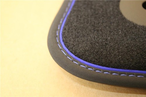 Golf R MK8 front & rear carpet mats with blue edging and R logo - Picture 3 of 4