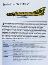 Sukhoi Su-7 Su 7 Fitter Picture Jet Aircraft Out of Print Spec Sheet Decor Art 