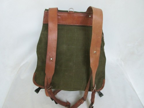 Armee Rucksack Backpack Kraxe Army Bag True Vintage Leather Canvas Camping Hiken - Bild 3 von 6