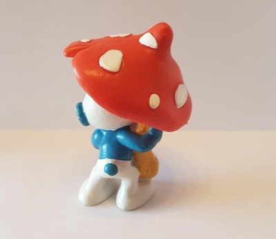 LES SCHTROUMPFS - SCHTROUMPF AVEC PARAPLUIE-CHAMPIGNON - figurine