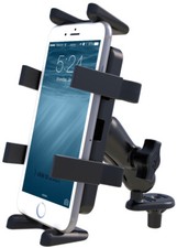 Base de potencia de horquilla RAM para motocicleta con soporte de agarre para dedo para teléfono celular, radio, GPS