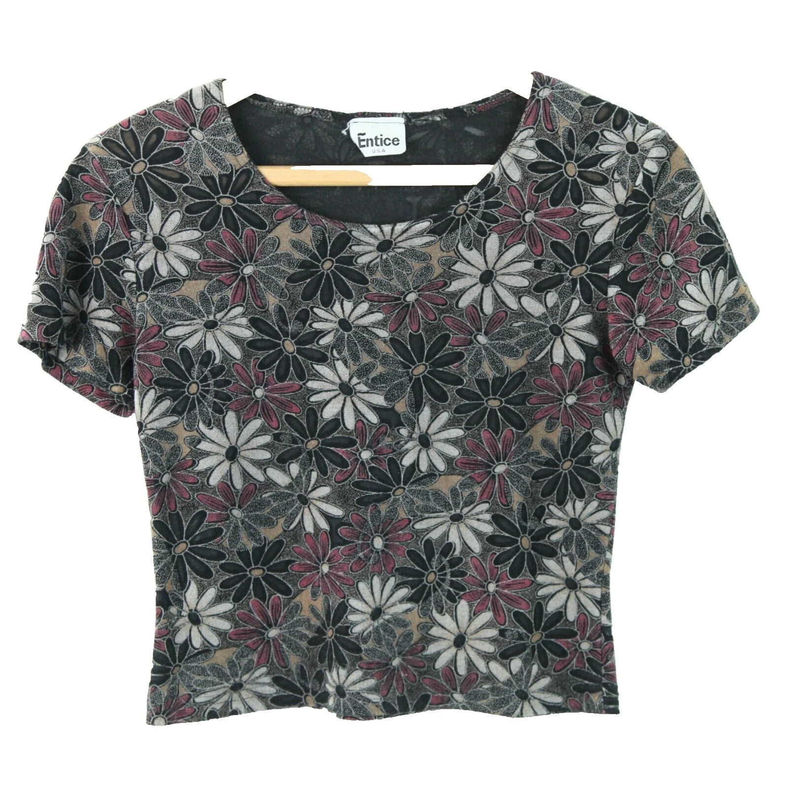 Grunge Multicor Blusas Vintage para mulheres