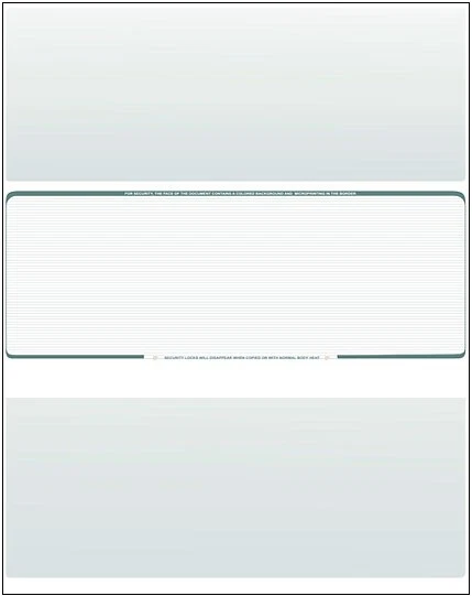 COMPUCHECKS 2500 Blank Check Stock Paper - Check in Middle - Green Pinstripe