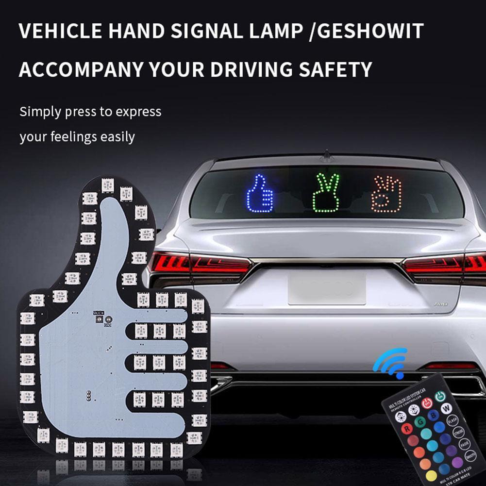 Lustiges Auto Fingerlicht Fernbedienung Road Rage Signs Handlampen  Aufkleber