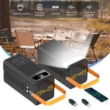 70000mAh Power Bank Portable Fast Charger Battery for Mobile Phone W/  LED Light