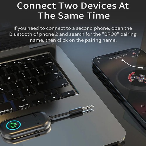 Bluetooth 5.3 Musik Stereo Sender Receiver Audio Transmitter Adapter Empfänger - Afbeelding 8 van 24