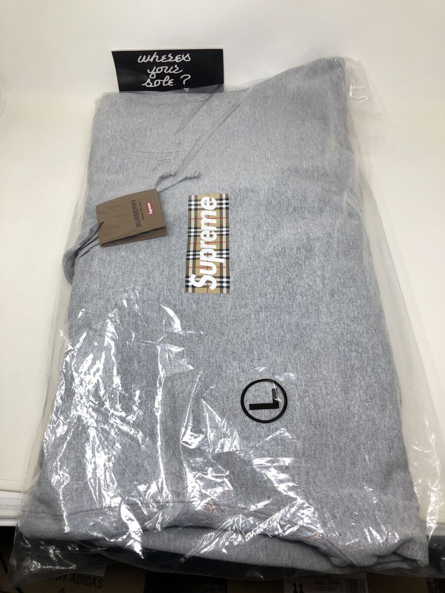 Supreme Burberry Box Logo Hooded Sweatshirt