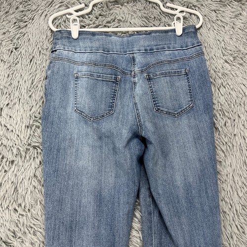 Westbound Pull On Jeans Womens 10 Denim Distressed Patchwork Hippie Boho Stretch - Picture 9 of 12