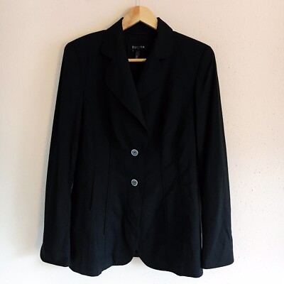 Escada Womens Size 38 Black New Wool Two Button Blazer Jacket MSRP $698