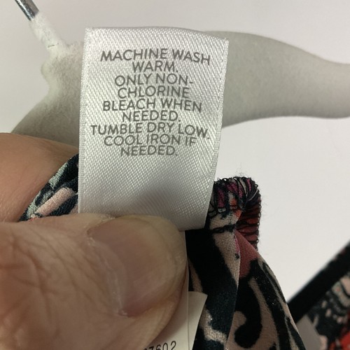 Blusa de cachemira floral azul marino J. Jill nueva con etiquetas con mangas de campana, talla grande pequeña - Imagen 8 de 9