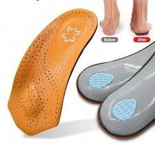 3/4 Orthotic Shoe Inserts Flat Feet High Arch Support Insoles Plantar Fasciitis