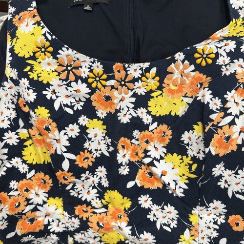Jones New York Size 6 Sleeveless Lined Floral Sheath Dress 97% Cotton Summer - Picture 4 of 10